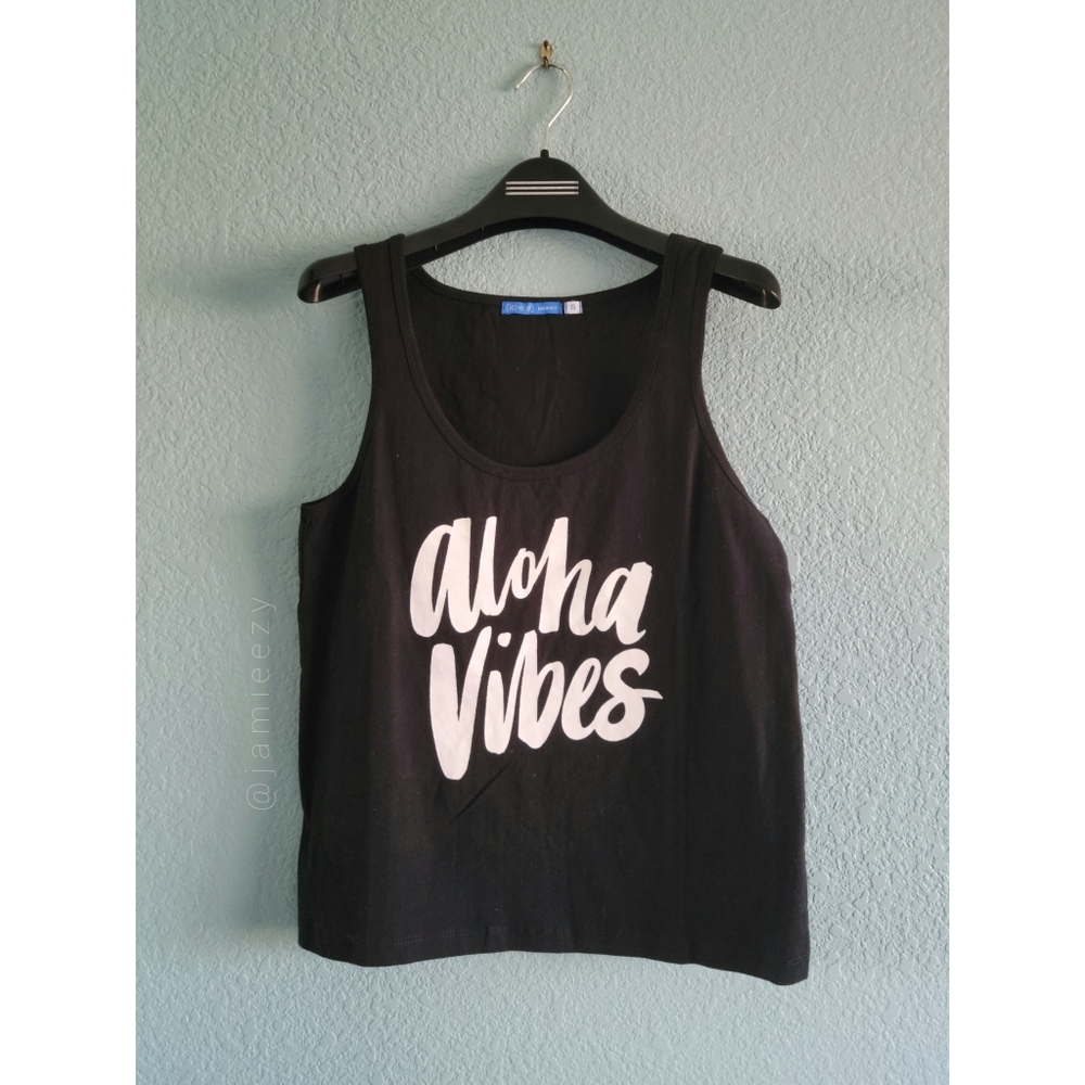 Ki-ele | "Aloha Vibes" Cotton Tank (Black)